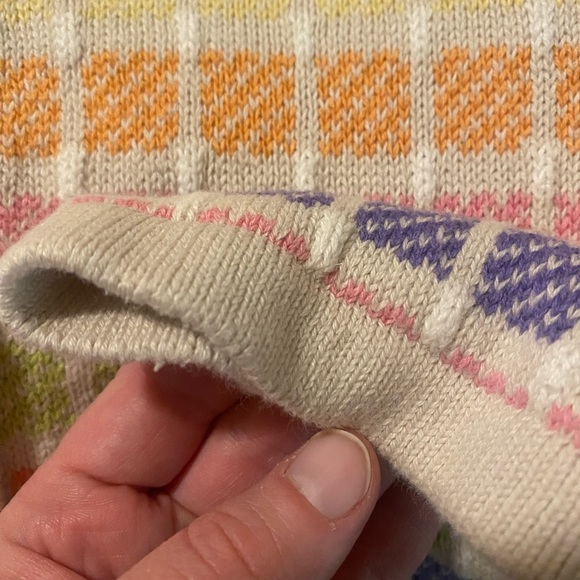 Appleseed’s Checkered Cardigan - Large - Cream, Rainbow - Picture 5 of 5